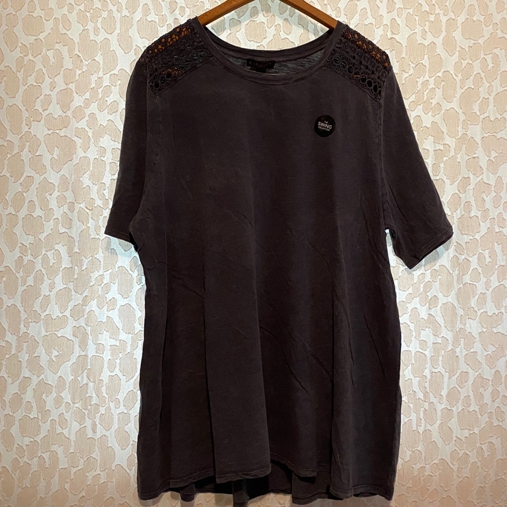 Lane Bryant Swing Collection Crochet Shoulder Tee